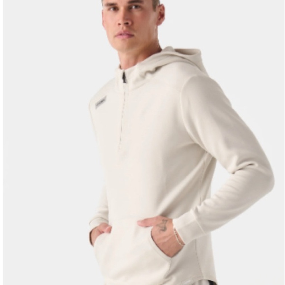 Hawthorne Tech Quarter Zip Hoodie Stone Heather